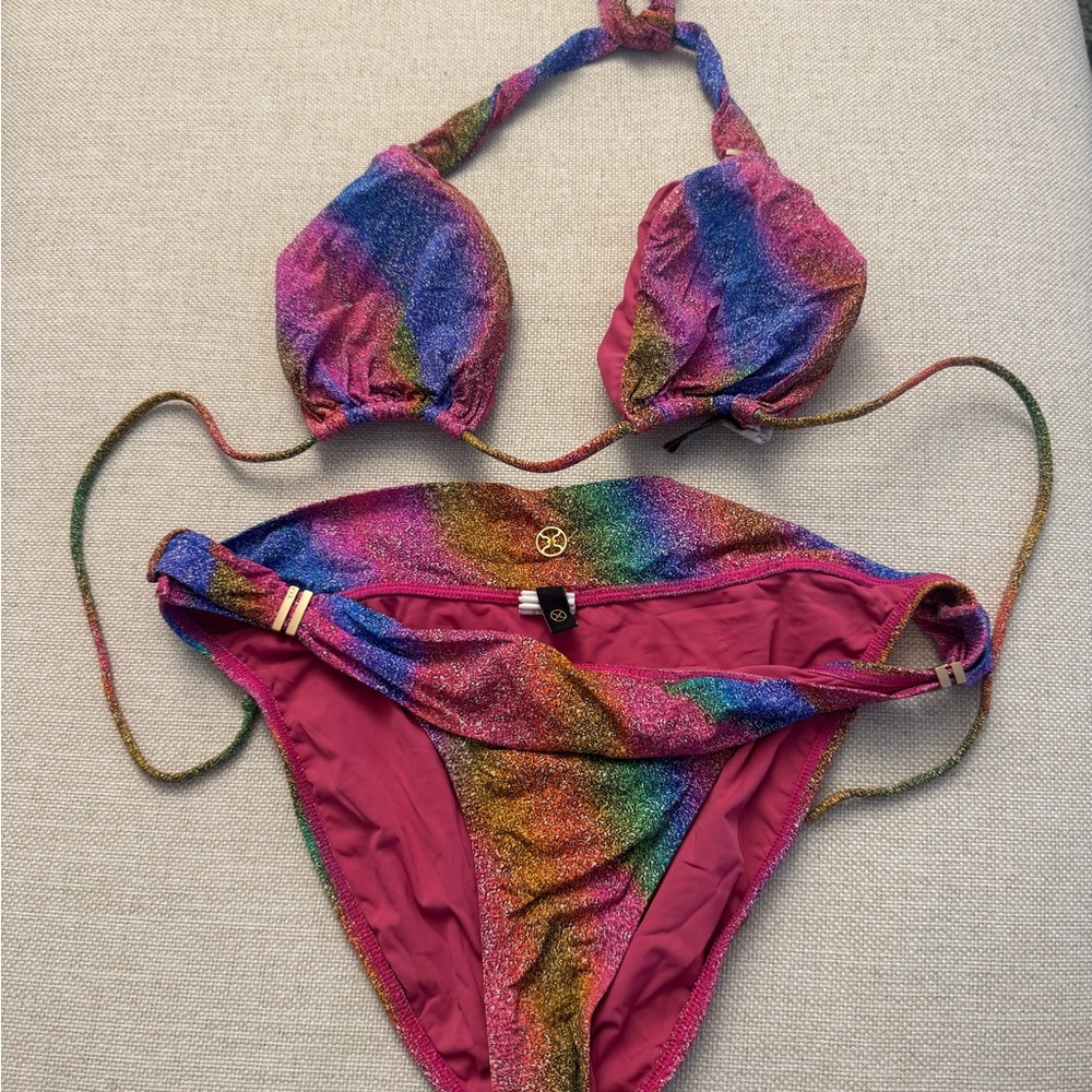 ViX Paula Hermanny rainbow glitter print